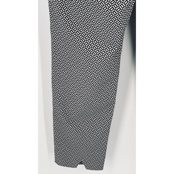 J Jill Essential Slim Ankle Pull On Pants Size 12T Black Geometric Pattern - Picture 7 of 10